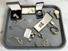 A good collection of jewellery and collectables including silver and other thimbles,