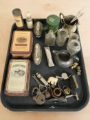 A group of whisky miniatures including Southern Comfort and Glenmorangie, together with whistles,