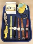 A group of modern wristwatches including Oasis, Sekonda, Fossil, Noon, etc.