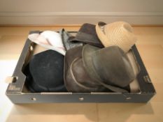 A black felt bowler hat marked 'High Grade Felt, English Manufacture', size 6 3/4,