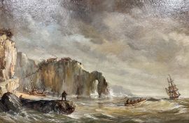 Louis Jennings (1919-2018) A wild coast (after seeing Durdle Door in Dorset), oil on board,