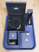 A group of boxed Swarovski jewellery including a fringed necklace, bracelet, etc.