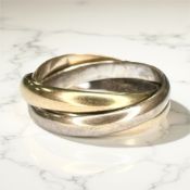 A 9ct yellow gold ring trio, size I/J. CONDITION REPORT: 3.