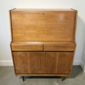 A Remploy teak fall front bureau, 92 cm x 40 cm x 109 cm.