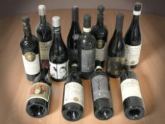 Twelve various bottles of alcohol including Zinfandel, Saracosa, Chasm de Cabrespine, etc.