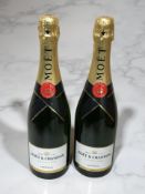 Two 750 ml bottles of Moet & Chandon Champagne