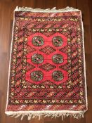 A Turkoman rug, Afghanistan, 122 cm x 86 cm.