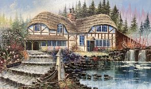 Dallas Taylor : Pat's Cottage, oil on board, 75 cm x 45 cm.