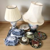 Assorted ceramics including a Japanese Meiji period Satsuma earthenware scalloped edge bowl,