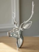 A cast aluminium stag's head, height approximately 67 cm.