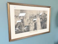 An antique monochrome print titled 'Diana or Christ', 82 cm x 46 cm.