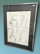 20th Century School : Abstract portrait, watercolour, indistinctly signed and dated '73,