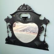 A 19th century heart shaped over mantel mirror, 123 cm x 138 cm.