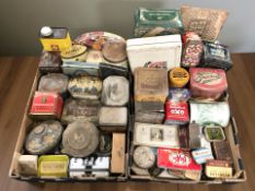 A collection of antique / vintage tins.