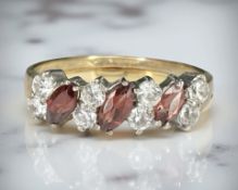 A 9ct yellow gold synthetic multi-stone ring, size N. CONDITION REPORT: 2g.