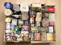 A collection of antique / vintage tins.