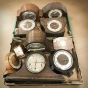 A collection of antique mantel clocks (2 boxes)