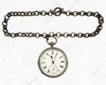 A silver open face pocket watch signed H Stone, Leeds,