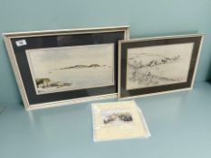 Roy Francis Kirton : Herm from Guernsey, watercolour, 37 cm x 21 cm,