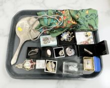 A group of costume jewellery including dress rings, marcasite items,