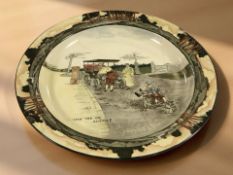 A Royal Doulton Motoring Series ware plate numbered D2406, diameter 36 cm.