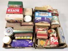 A collection of antique / vintage tins.