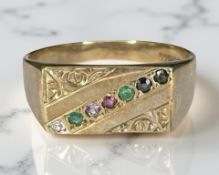 A 9ct yellow gold 'Dearest' ring, size R. CONDITION REPORT: 3.4g.