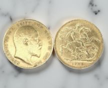 An Edward VII gold full sovereign, 1903.