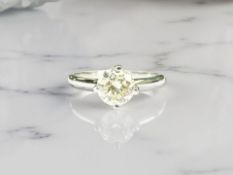 An 18ct white gold diamond solitaire ring, 0.79ct, size L. CONDITION REPORT: 2.