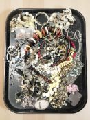 A collection of costume bead necklaces, simulated pearls, etc.