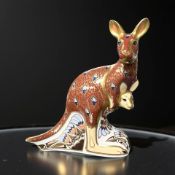 A Royal Crown Derby Australian Collection Kangaroo paperweight, lacking stopper.