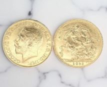 A George V gold full sovereign, 1912.