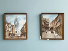 F Gallagher : The Side, Newcastle Upon Tyne, oil on board, 29 cm x 34.