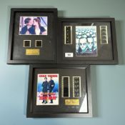 Three film cell montages depicting Rush Hour 2, The Titanic and Matrix: Reloaded,