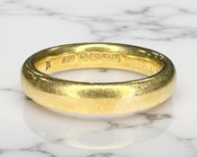 A 22ct yellow gold heavy band ring, size N. CONDITION REPORT: 9.1g.