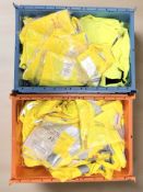 A quantity of high visibility work clothing.