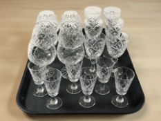 A collection of crystal wine glasses, rummers, etc.