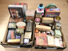 A collection of antique / vintage tins.