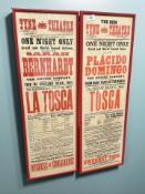 Two vintage Tyne Theatre posters, both approximately 28 cm x 80 cm.