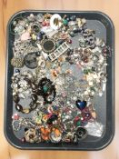 A collection of costume bead necklaces, simulated pearls, etc.