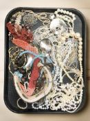A collection of costume bead necklaces, simulated pearls, etc.