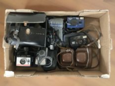 Vintage cameras including Polaroid, Vivitar, Konica, Olympus, etc.