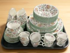 Approximately fifty two pieces of Minton Haddon Hall coffee and dinner porcelain.