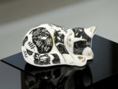 A Royal Crown Derby Misty paperweight, Exclusive for the Collector's Guild, gold stopper, boxed.