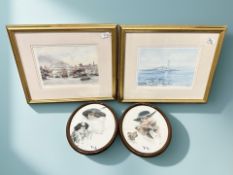 After Tom MacDonald : Shipping on the Tyne, reproduction in colours, signed, 22 cm x 29 cm,