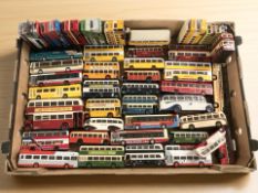 A collection of unboxed die cast buses including Exclusive First Editions, Corgi, etc.