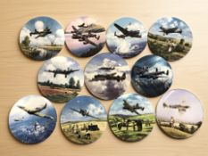 A group of Bradex limited edition collector's plates depicting World War II aircraft.