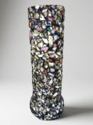 A mosaic work pottery stick stand, height 68 cm.