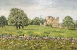 June Colvin : Study of a castle, oil on canvas, 60 cm x 40 cm.