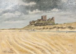 June Colvin : Bamburgh Castle, oil on canvas, 45 cm x 33 cm.